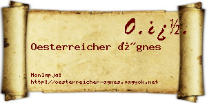 Oesterreicher Ágnes névjegykártya